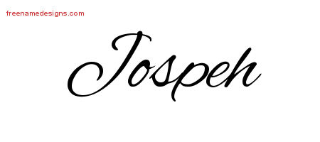 Cursive Name Tattoo Designs Jospeh Free Graphic