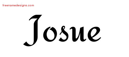Calligraphic Stylish Name Tattoo Designs Josue Free Graphic