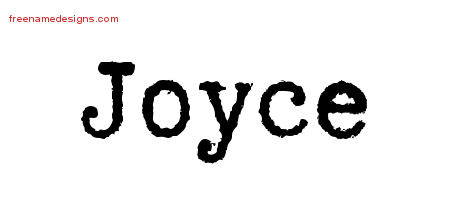 Typewriter Name Tattoo Designs Joyce Free Download