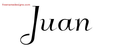 Elegant Name Tattoo Designs Juan Free Graphic