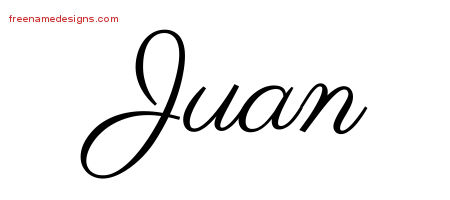 Classic Name Tattoo Designs Juan Printable