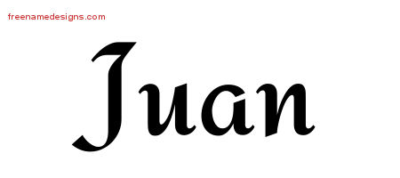 Calligraphic Stylish Name Tattoo Designs Juan Free Graphic