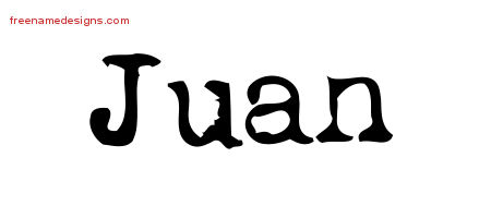Vintage Writer Name Tattoo Designs Juan Free Lettering