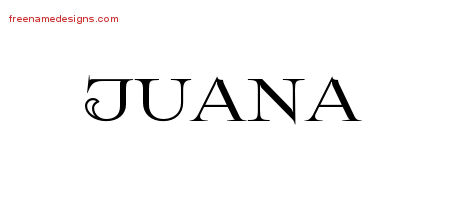 Flourishes Name Tattoo Designs Juana Printable