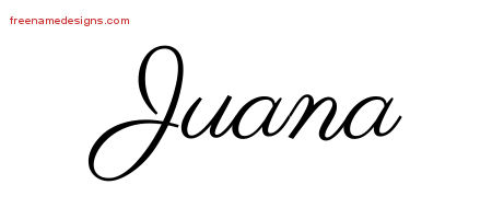 Classic Name Tattoo Designs Juana Graphic Download