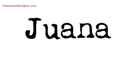 Vintage Writer Name Tattoo Designs Juana Free Lettering