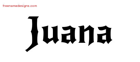 Gothic Name Tattoo Designs Juana Free Graphic