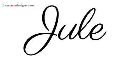 Classic Name Tattoo Designs Jule Graphic Download