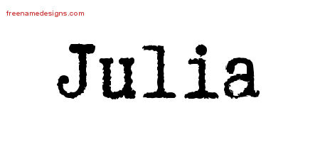 Typewriter Name Tattoo Designs Julia Free Download