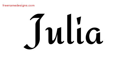 Calligraphic Stylish Name Tattoo Designs Julia Download Free