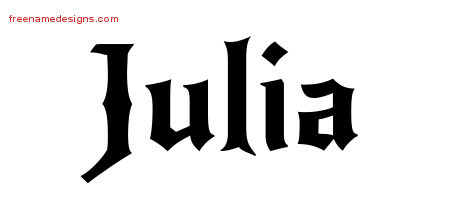 Gothic Name Tattoo Designs Julia Free Graphic