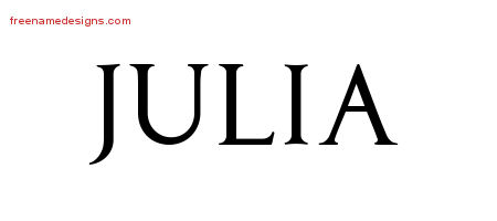 Regal Victorian Name Tattoo Designs Julia Graphic Download