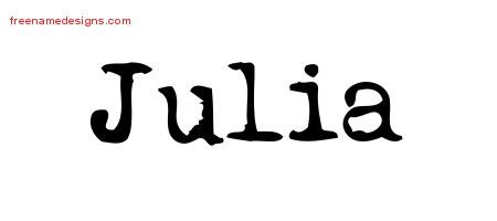 Vintage Writer Name Tattoo Designs Julia Free Lettering