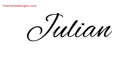 Cursive Name Tattoo Designs Julian Free Graphic