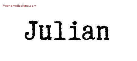 Typewriter Name Tattoo Designs Julian Free Printout