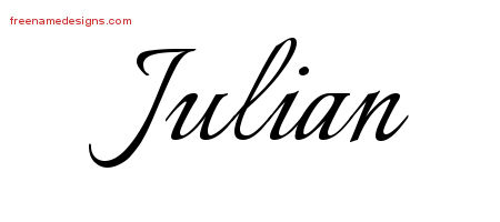 Calligraphic Name Tattoo Designs Julian Free Graphic