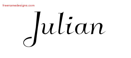 Elegant Name Tattoo Designs Julian Free Graphic