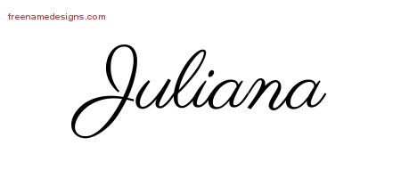 Classic Name Tattoo Designs Juliana Graphic Download