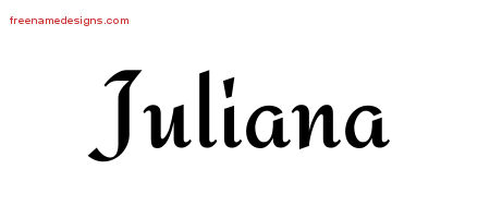 Calligraphic Stylish Name Tattoo Designs Juliana Download Free