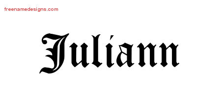 Blackletter Name Tattoo Designs Juliann Graphic Download