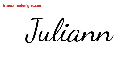 Lively Script Name Tattoo Designs Juliann Free Printout