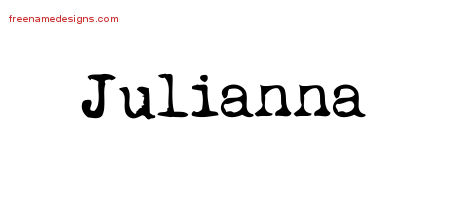 Vintage Writer Name Tattoo Designs Julianna Free Lettering