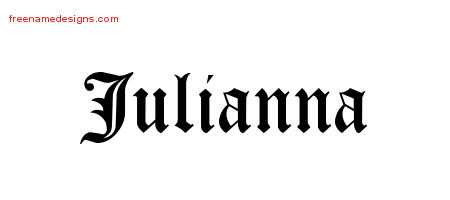Blackletter Name Tattoo Designs Julianna Graphic Download
