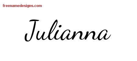Lively Script Name Tattoo Designs Julianna Free Printout