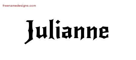 Gothic Name Tattoo Designs Julianne Free Graphic