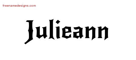 Gothic Name Tattoo Designs Julieann Free Graphic