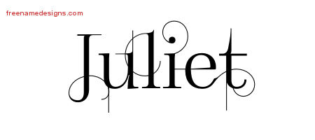 Decorated Name Tattoo Designs Juliet Free