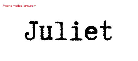 Typewriter Name Tattoo Designs Juliet Free Download