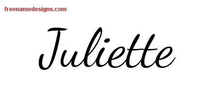 Lively Script Name Tattoo Designs Juliette Free Printout