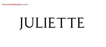 Regal Victorian Name Tattoo Designs Juliette Graphic Download