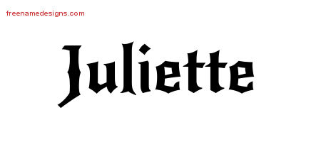 Gothic Name Tattoo Designs Juliette Free Graphic