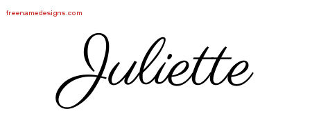 Classic Name Tattoo Designs Juliette Graphic Download