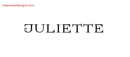 Flourishes Name Tattoo Designs Juliette Printable