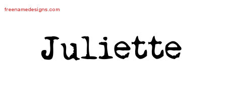Vintage Writer Name Tattoo Designs Juliette Free Lettering