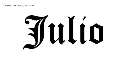 Blackletter Name Tattoo Designs Julio Printable