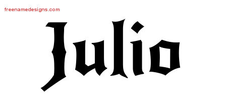 Gothic Name Tattoo Designs Julio Free Graphic