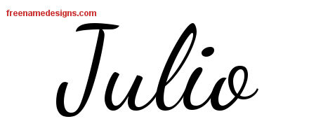 Lively Script Name Tattoo Designs Julio Free Printout