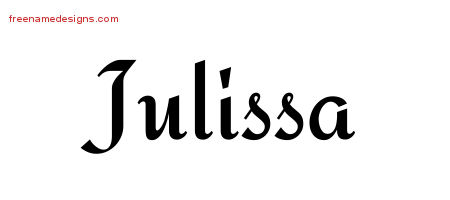 Calligraphic Stylish Name Tattoo Designs Julissa Download Free