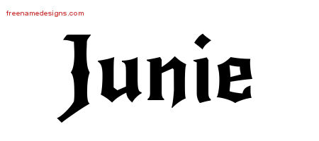 Gothic Name Tattoo Designs Junie Free Graphic
