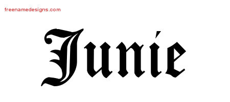 Blackletter Name Tattoo Designs Junie Graphic Download
