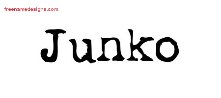 Vintage Writer Name Tattoo Designs Junko Free Lettering