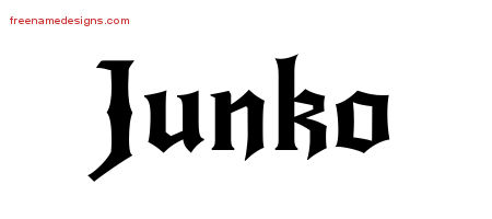 Gothic Name Tattoo Designs Junko Free Graphic