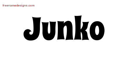 Groovy Name Tattoo Designs Junko Free Lettering