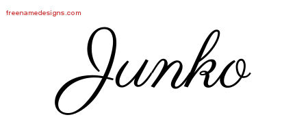 Classic Name Tattoo Designs Junko Graphic Download