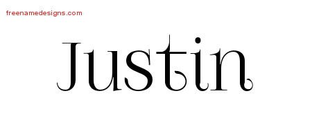 Vintage Name Tattoo Designs Justin Free Printout