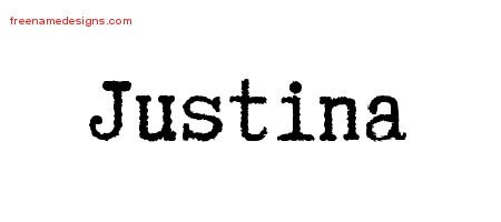 Typewriter Name Tattoo Designs Justina Free Download